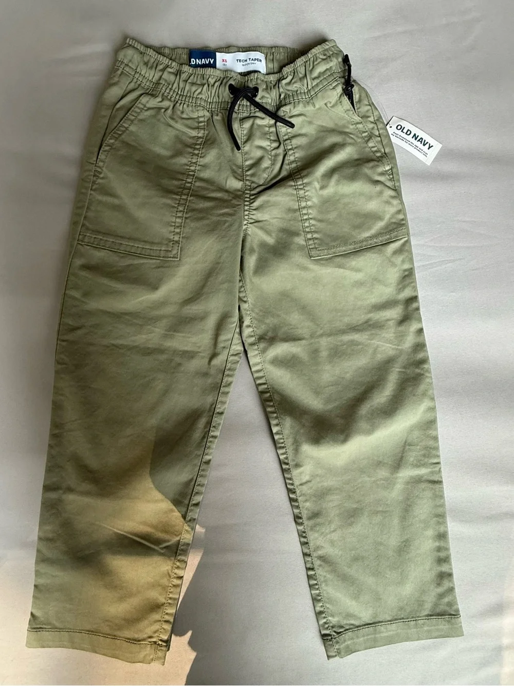 Old Navy Boys Tech Taper Jogger Pants Green Cotton Solid Pockets XS 5